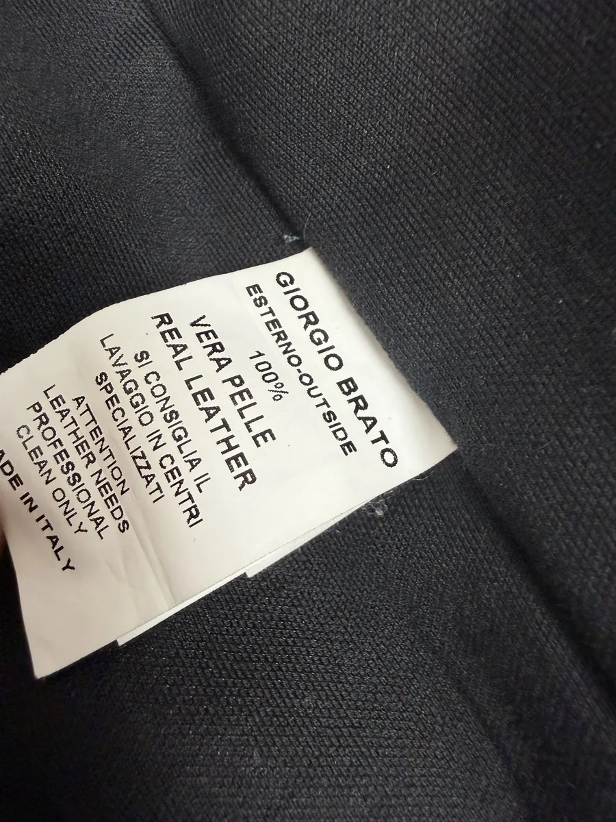 2000s Giorgio Brato Aged Raw Brown Leather Jacket - Image 13