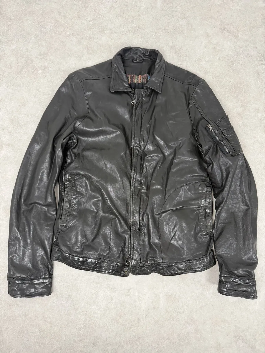 2000s Giorgio Brato Black Avant-Garde Leather Jacket - Image 6