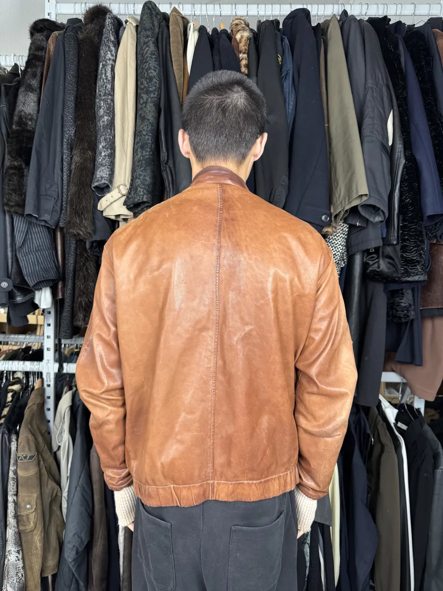 2000s Giorgio Brato Brown Leather Jacket - Image 3