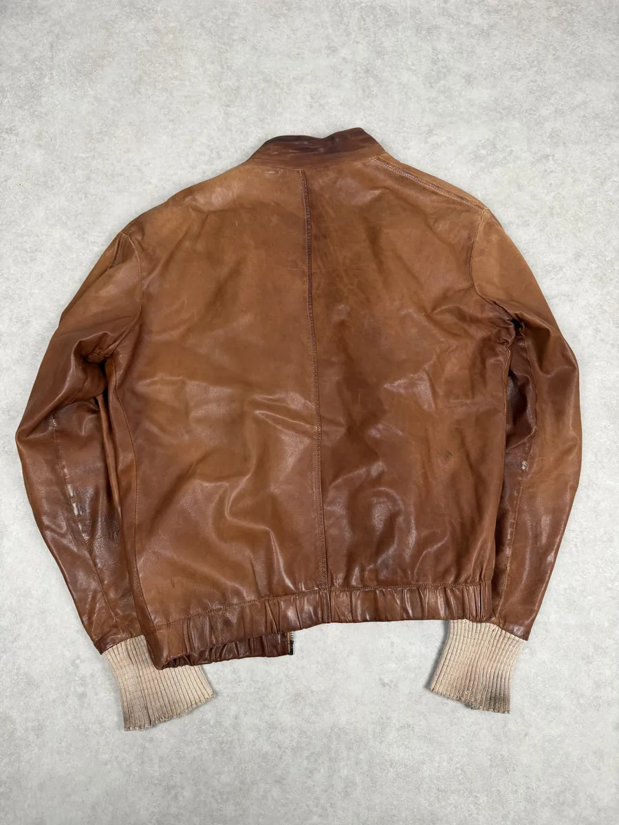2000s Giorgio Brato Brown Leather Jacket - Image 5