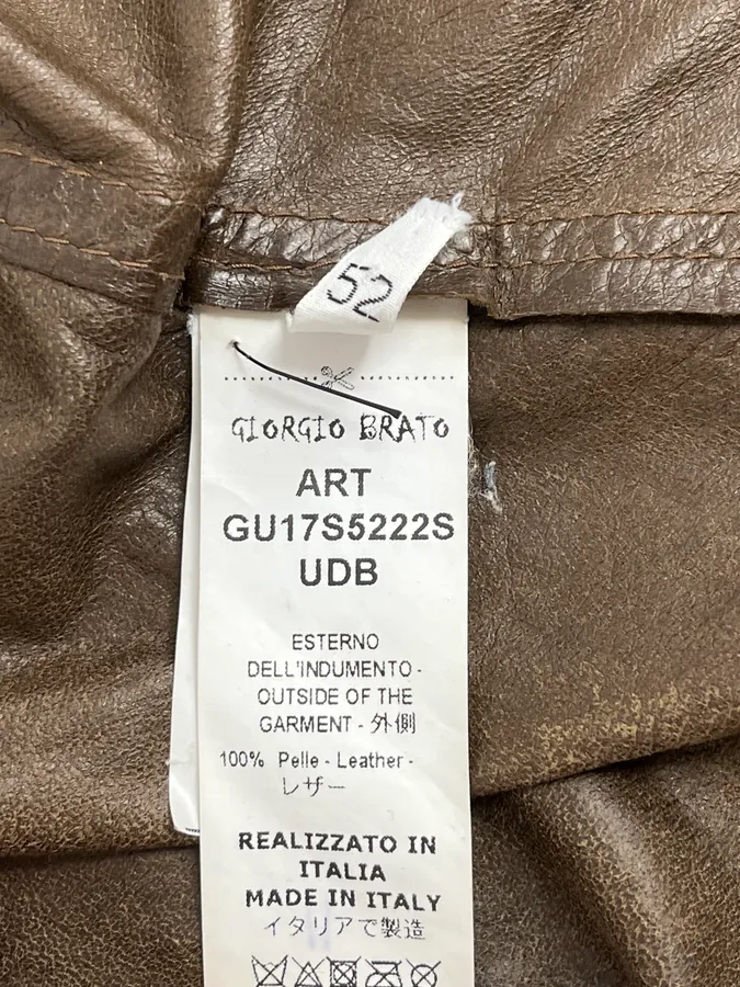 2000s Giorgio Brato Brown Suede Leather Zip-up Jacket - Image 11