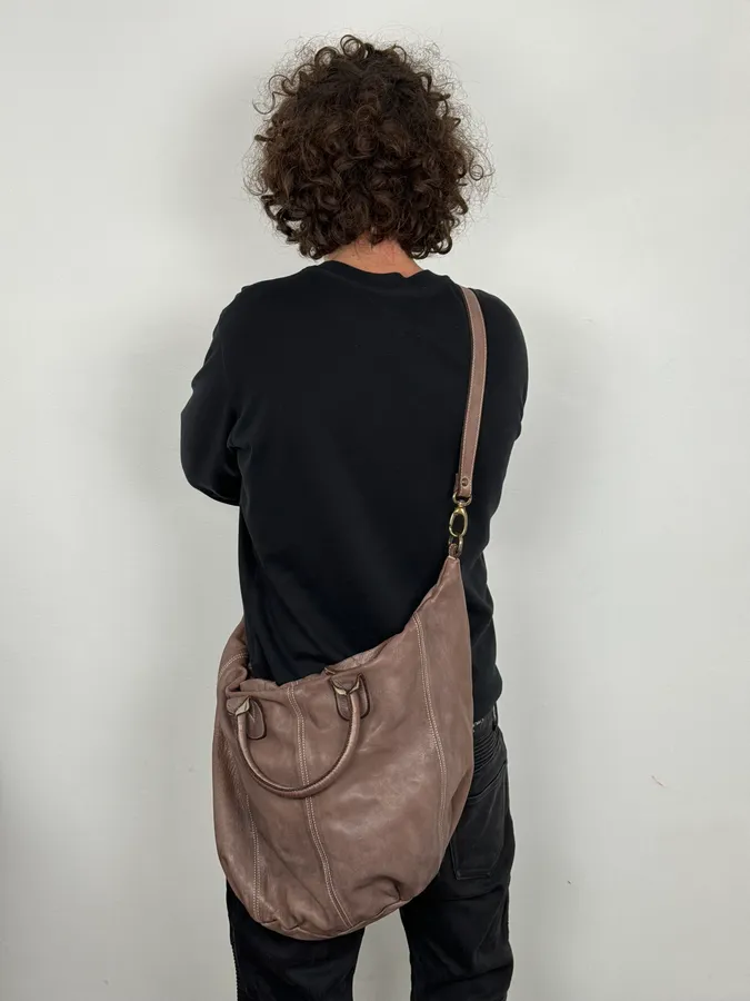 2000s Giorgio Brato Brut Grey Leather Daily Bag - Image 2