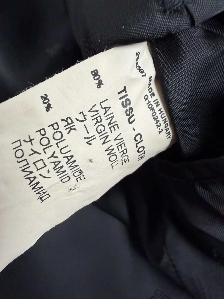2000s Givenchy Black Asymmetrical Buttoned Wool Trench Coat - Image 11