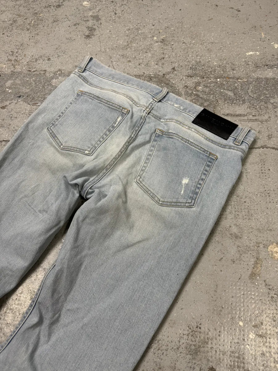 2000s Givenchy Blue Distressed Slim Denim Jeans - Image 7