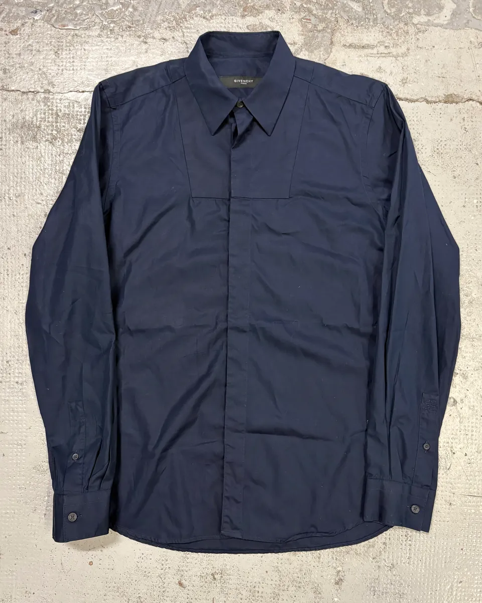 2000s Givenchy Navy Classy Mafia Shirt