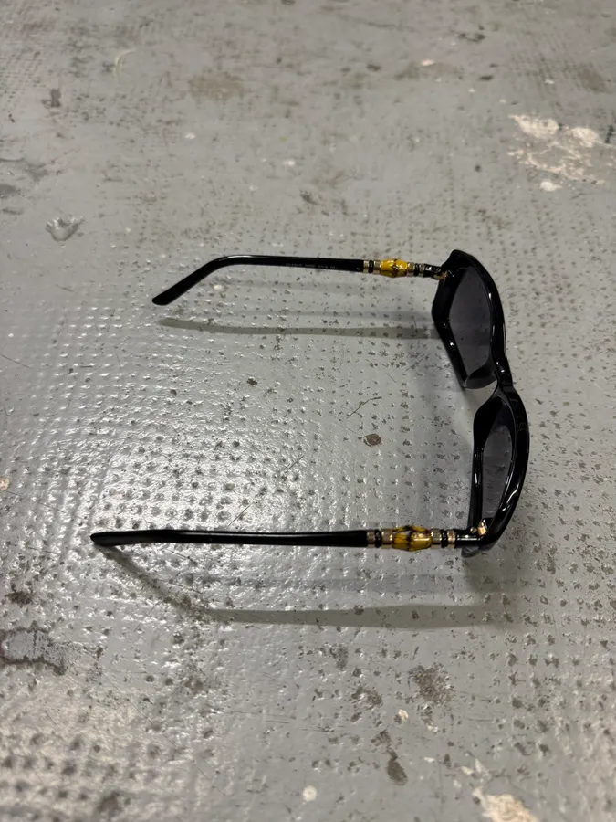 2000s Gucci Bamboo Black Sunglasses - Image 6