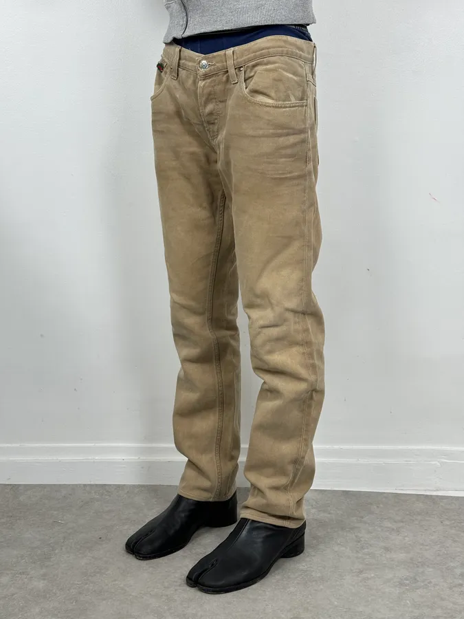 2000s Gucci Beige Relaxed Slim Pants - Image 3