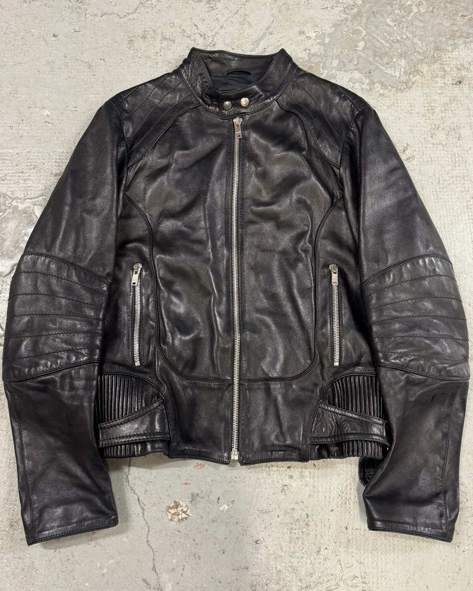 2000s Gucci Biker Black Leather Jacket