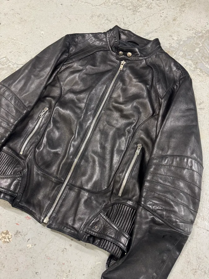 2000s Gucci Biker Black Leather Jacket - Image 4