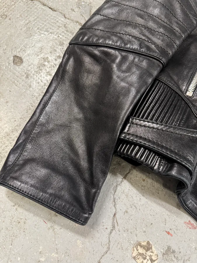 2000s Gucci Biker Black Leather Jacket - Image 6