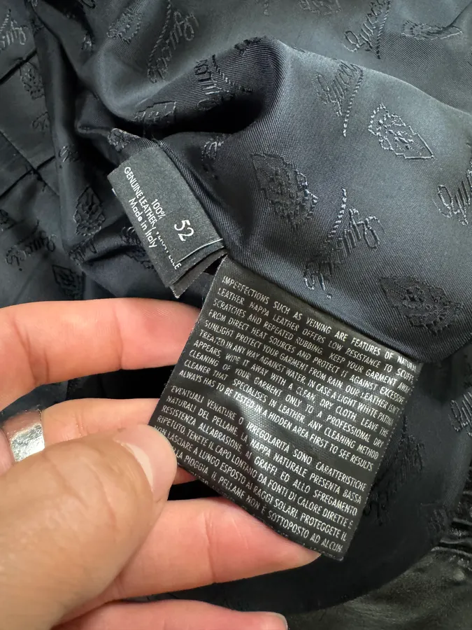 2000s Gucci Biker Black Leather Jacket - Image 9
