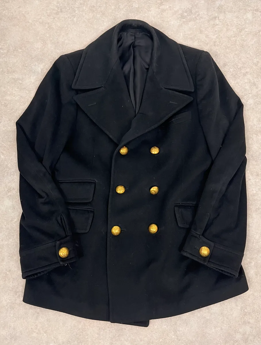 2000s Gucci Black Caban Officer Wool Jacket