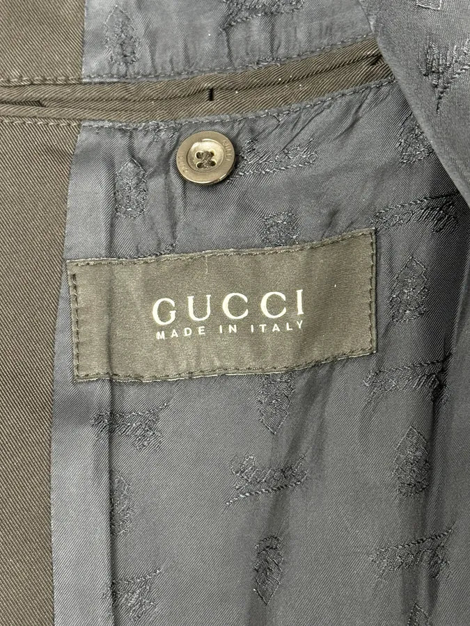 2000s Gucci Black Dark Officer Buttoned Trench Coat by Tom Ford - Image 12