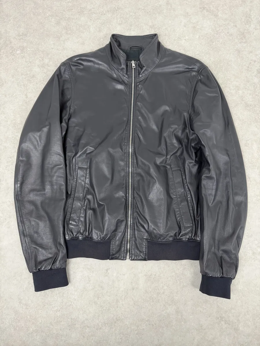 2000s Gucci Black Leather Minimalist Jacket