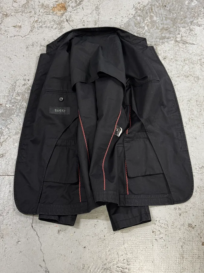 2000s Gucci Black Military Officer Classy Jacket - Image 7