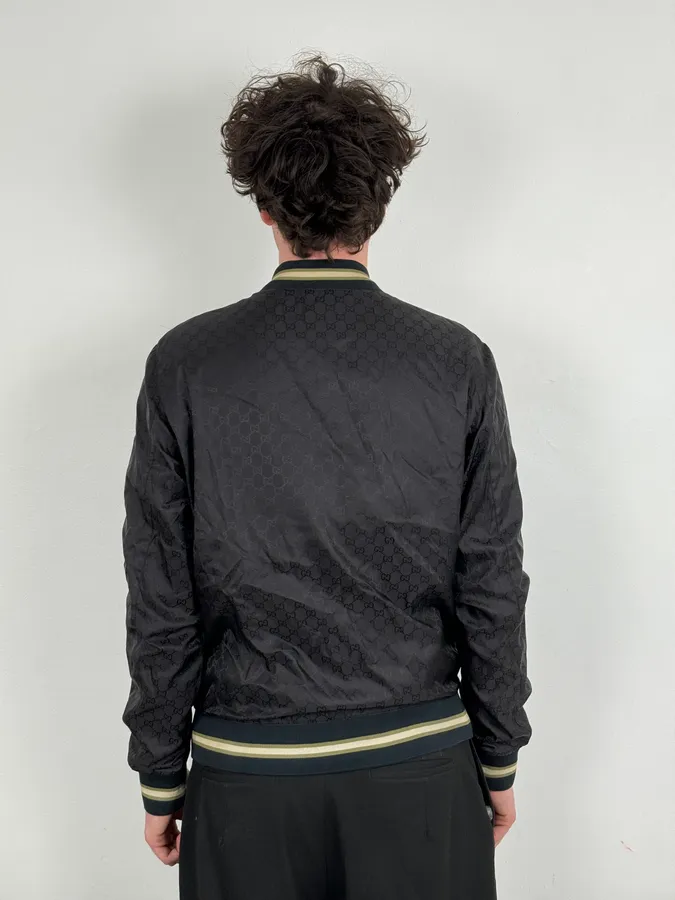 2000s Gucci Black Monogrammed Light Windbreaker Jacket - Image 3