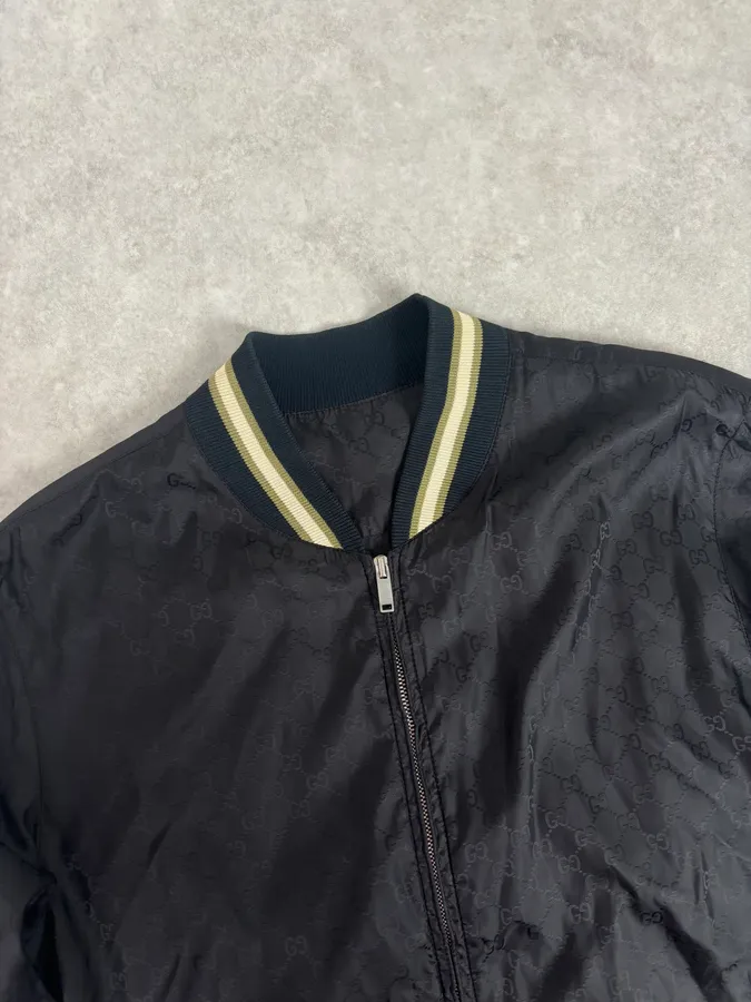 2000s Gucci Black Monogrammed Light Windbreaker Jacket - Image 4