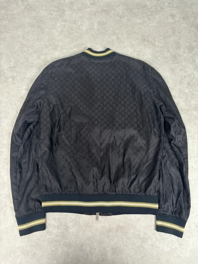 2000s Gucci Black Monogrammed Light Windbreaker Jacket - Image 5
