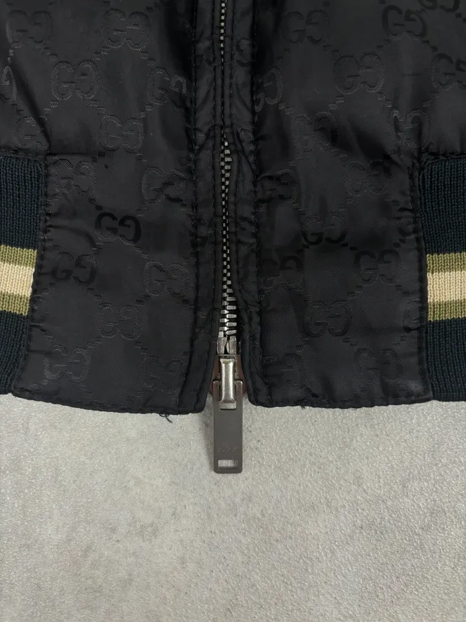 2000s Gucci Black Monogrammed Light Windbreaker Jacket - Image 8