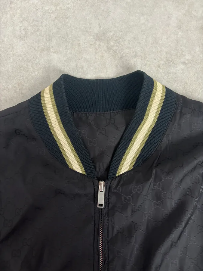 2000s Gucci Black Monogrammed Light Windbreaker Jacket - Image 9