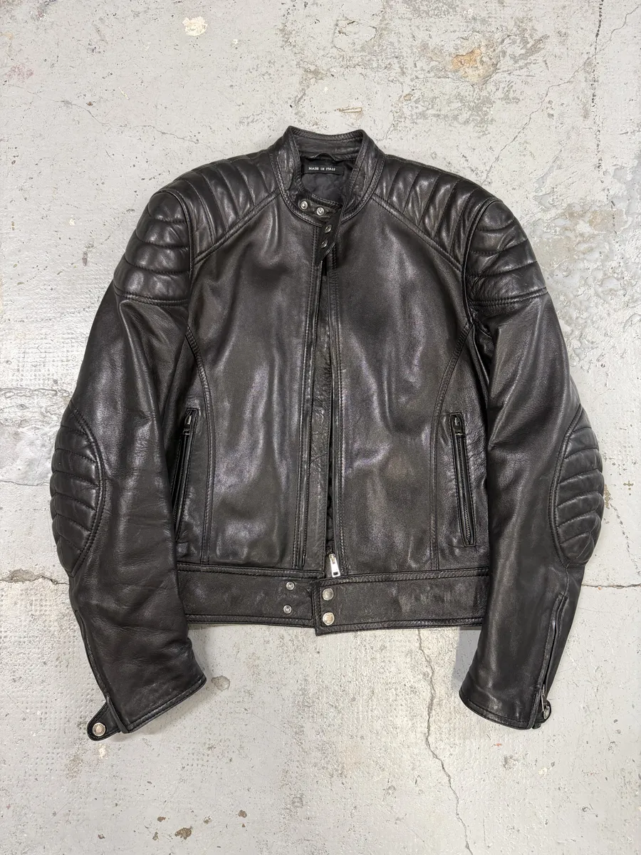 2000s Gucci Black Padded Biker Leather Jacket by Tom Ford - Image 9