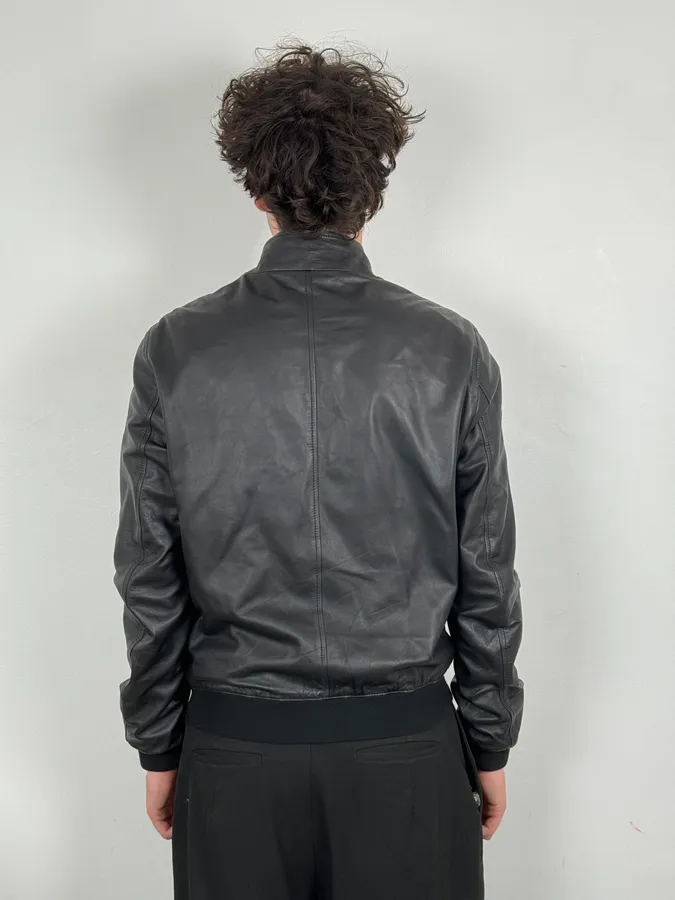 2000s Gucci Black Premium Leather Zip-up Jacket by Tom Ford - Image 3