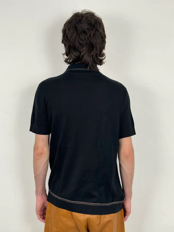 2000s Gucci Black Striped Hybrid Shirt & Sweater - Image 3