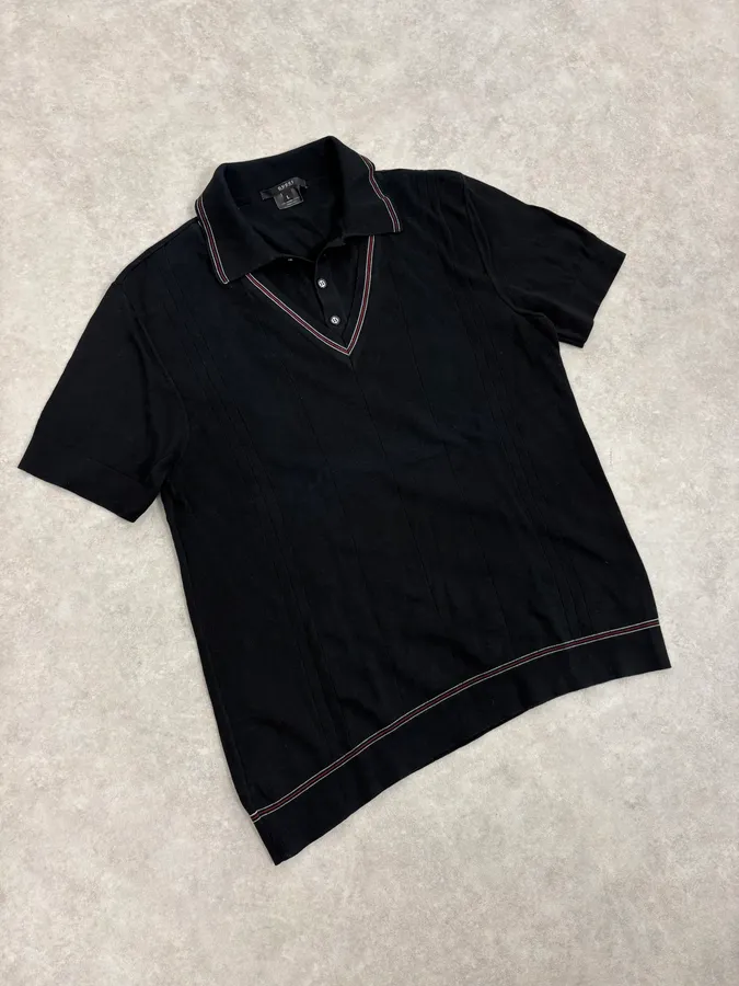 2000s Gucci Black Striped Hybrid Shirt & Sweater - Image 4