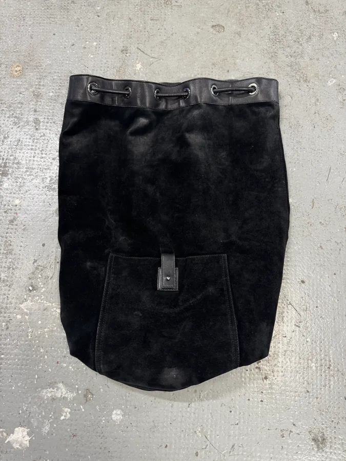 2000s Gucci Black Suede Leather Backpack - Image 6