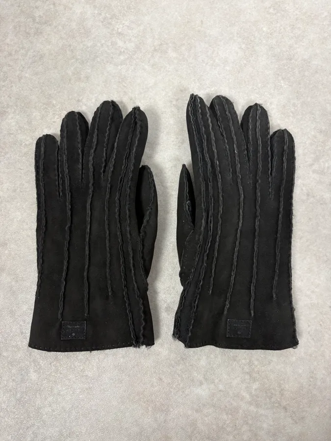 2000s Gucci Black Velvet Gloves - Image 3