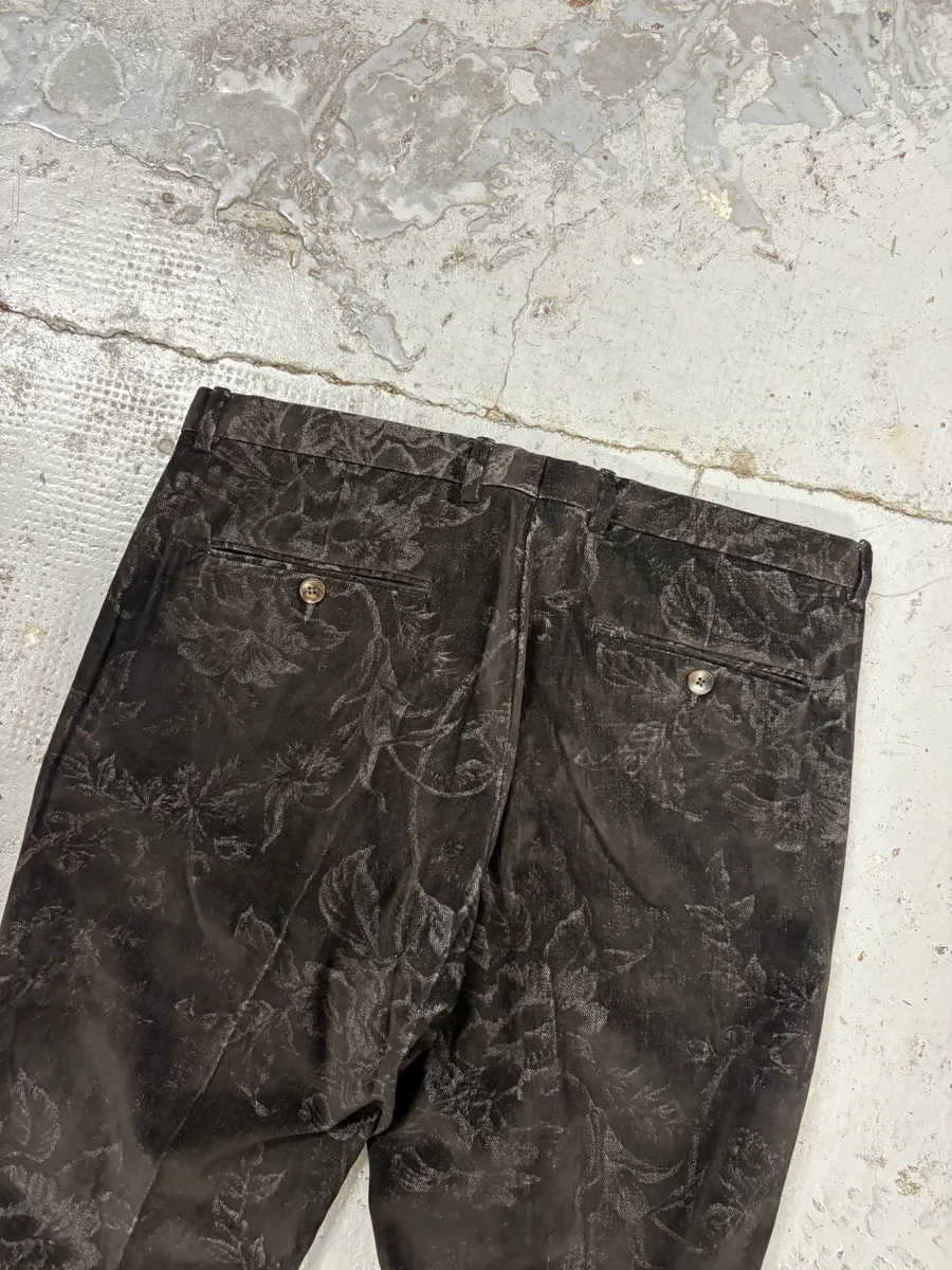 2000s Gucci Black Viscose Flower Nature Pants - Image 7