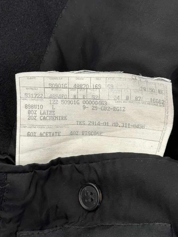 2000s Gucci Black Wool & Cashmere Officer Long Coat - Image 12