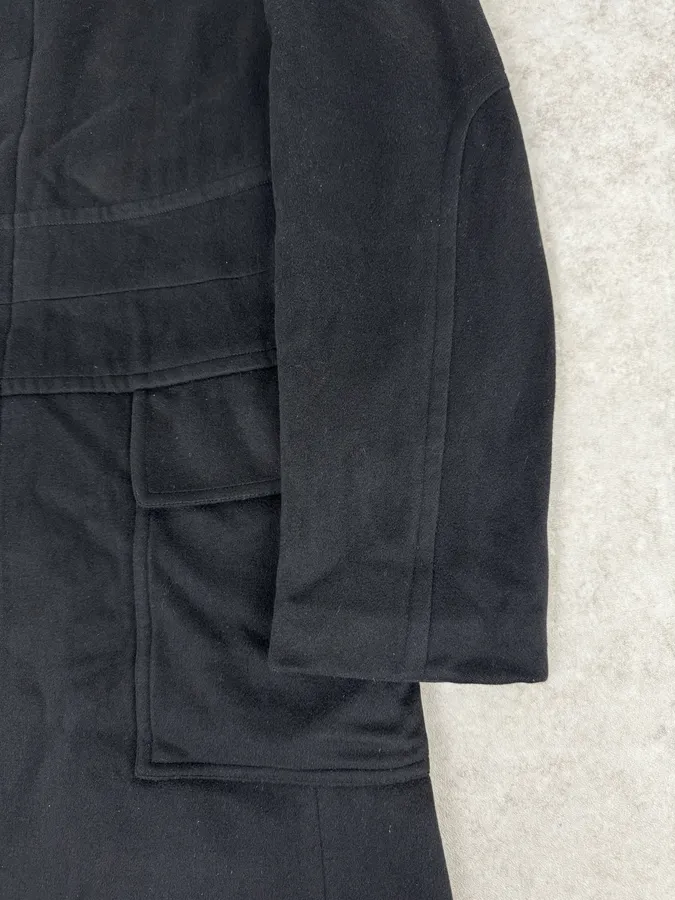 2000s Gucci Black Wool & Cashmere Officer Long Coat - Image 8