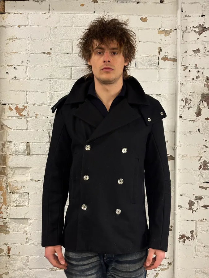 2000s Gucci Black Wool Double-Breasted Coat - Image 3