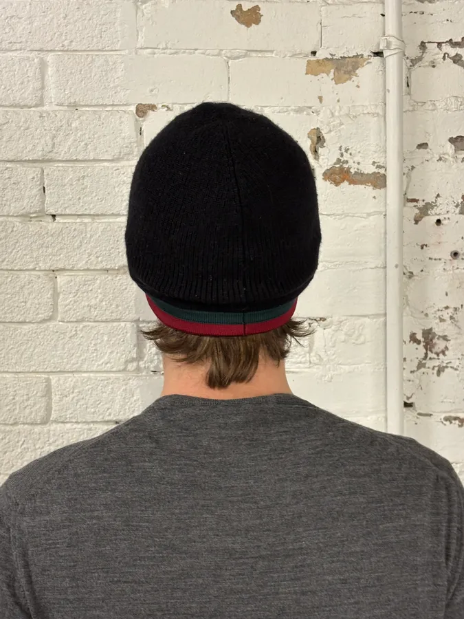 2000s Gucci Black Wool Striped Beanie - Image 3