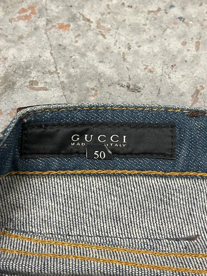 2000s Gucci Blue Faded Denim Jeans - Image 6