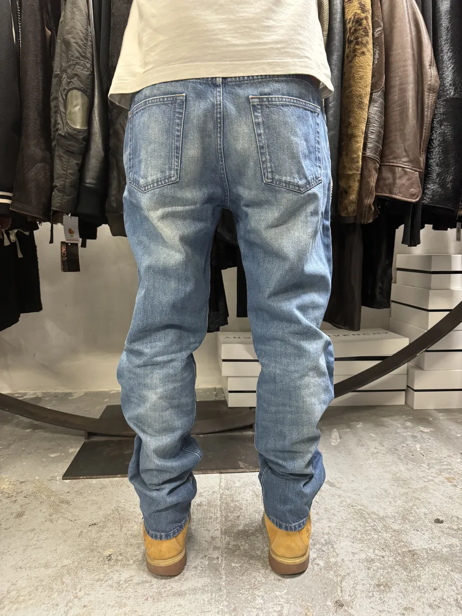 2000s Gucci Blue Faded Straight Denim Jeans - Image 3