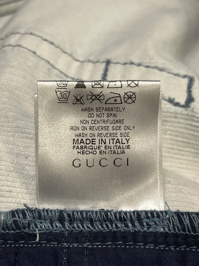 2000s Gucci Blue Velvet Pants - Image 12