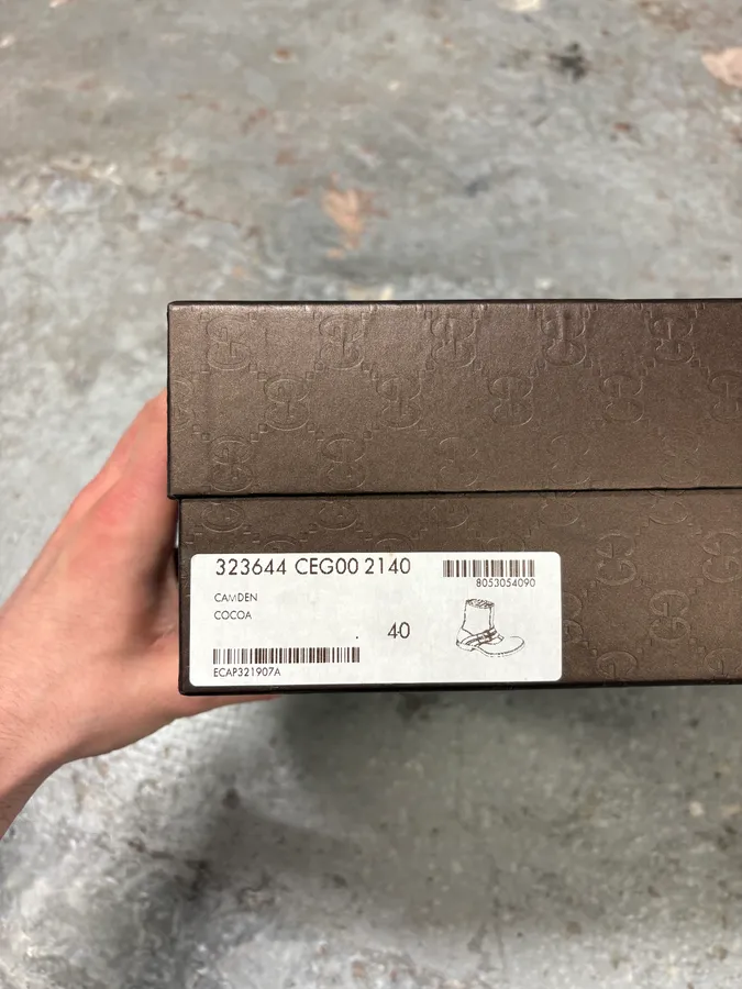 2000s Gucci Brown Biker Buckles Ankle Eroded Suede Leather Boots - Image 13