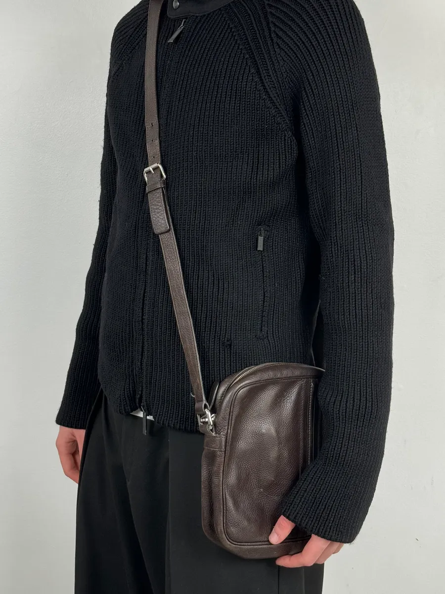 2000s Gucci Brown Grained Premium Leather Shoulder Bag - Image 2