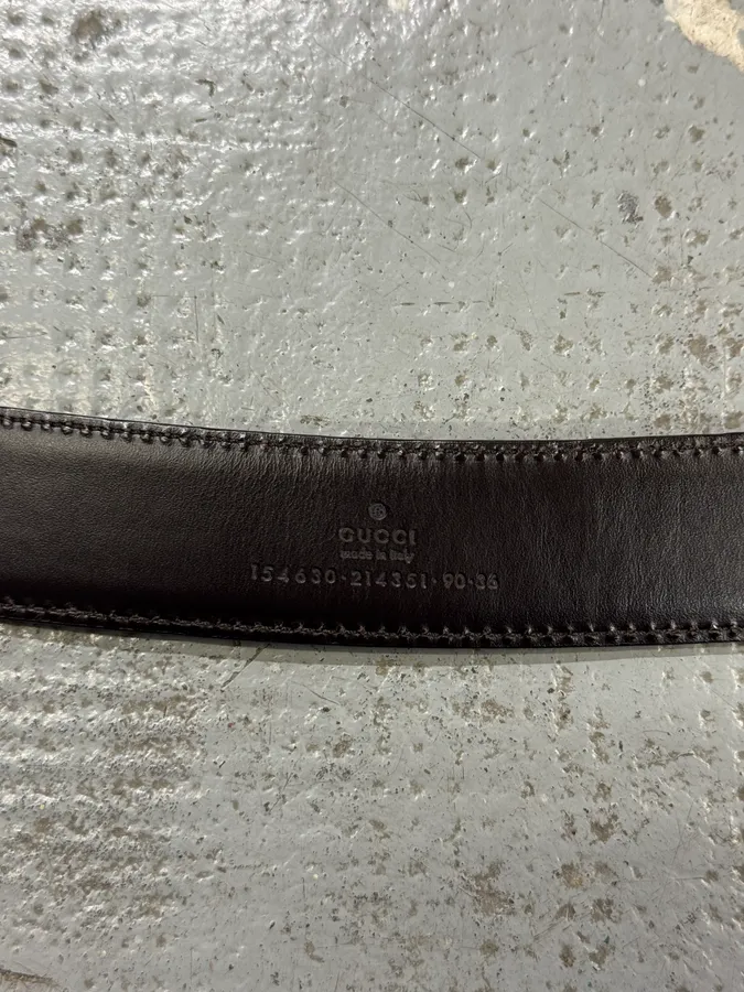 2000s Gucci Brown Leather Belt - Image 5