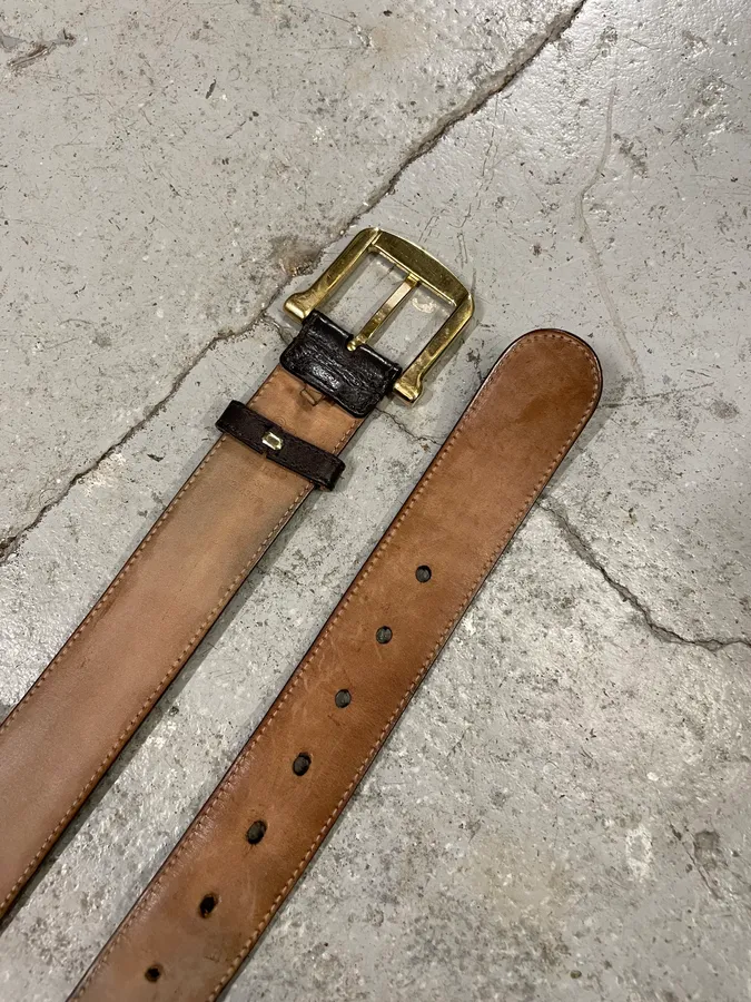 2000s Gucci Brown Leather G Belt - Image 5