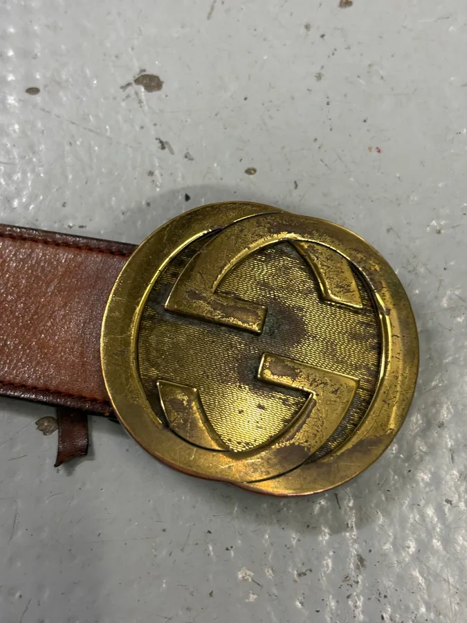 2000s Gucci Brown Leather Propaganda belt by Tom Ford - Image 5