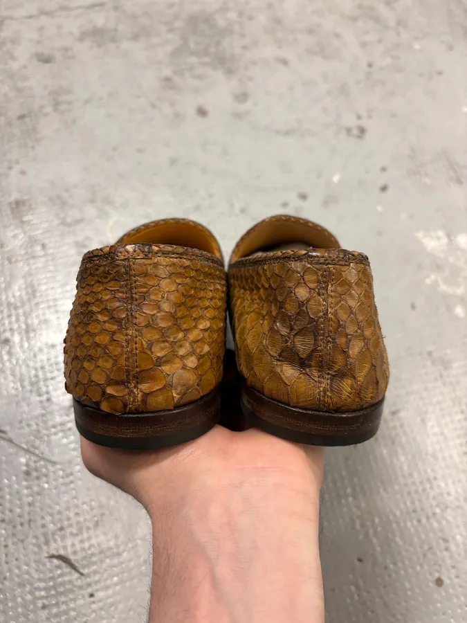 2000s Gucci Classy Python Leather Loafers - Image 7