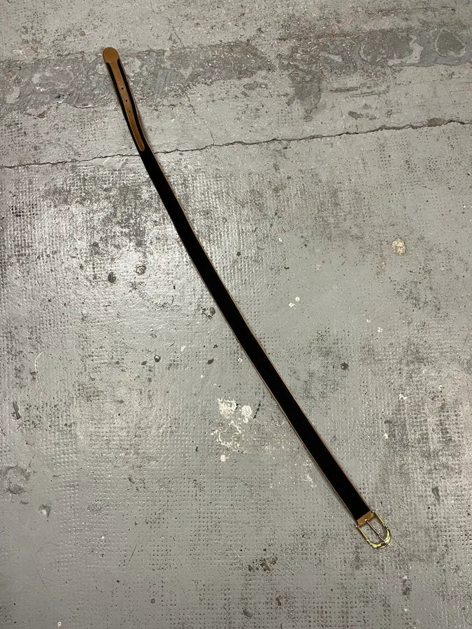 2000s Gucci Monogram Golden Buckle Leather Belt - Image 5