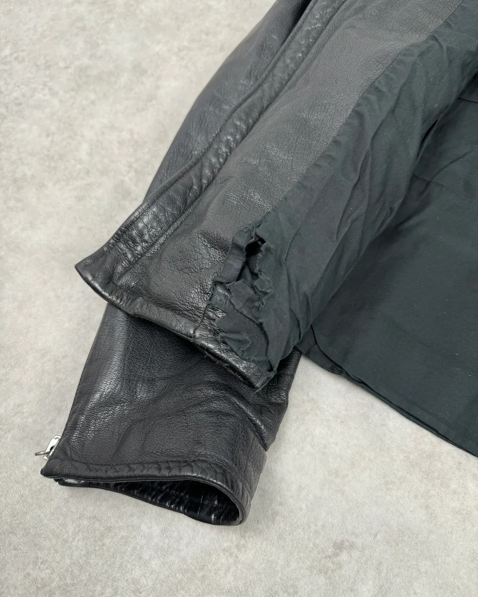 2000s Gucci Multi Zip Black Biker Leather Jacket - Image 9