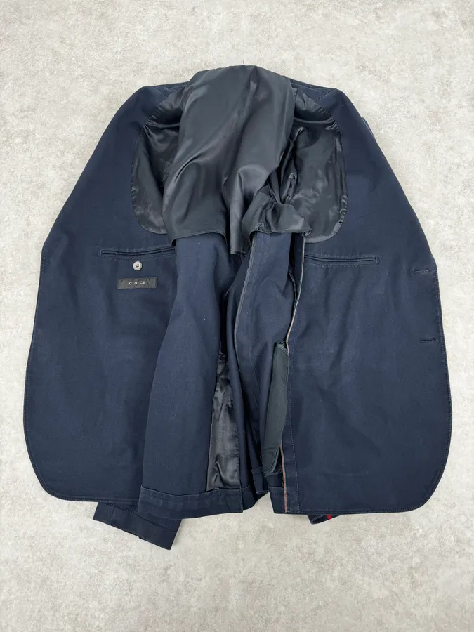 2000s Gucci Navy Classy Blazer Jacket - Image 8