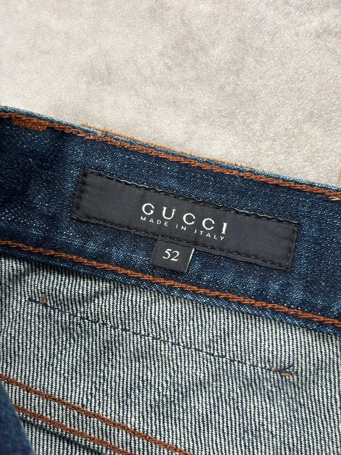2000s Gucci Navy Denim Straight-Leg Jeans by Frida Giannini - Image 12
