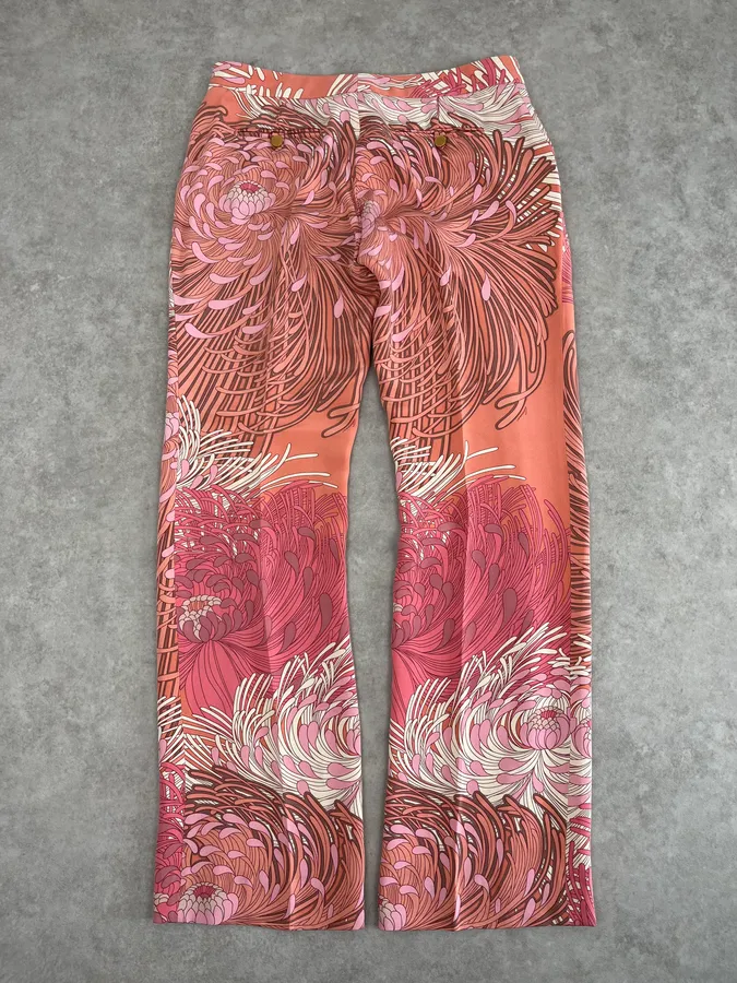 2000s Gucci Pink Flower Spiral Tailored Pants - Image 7