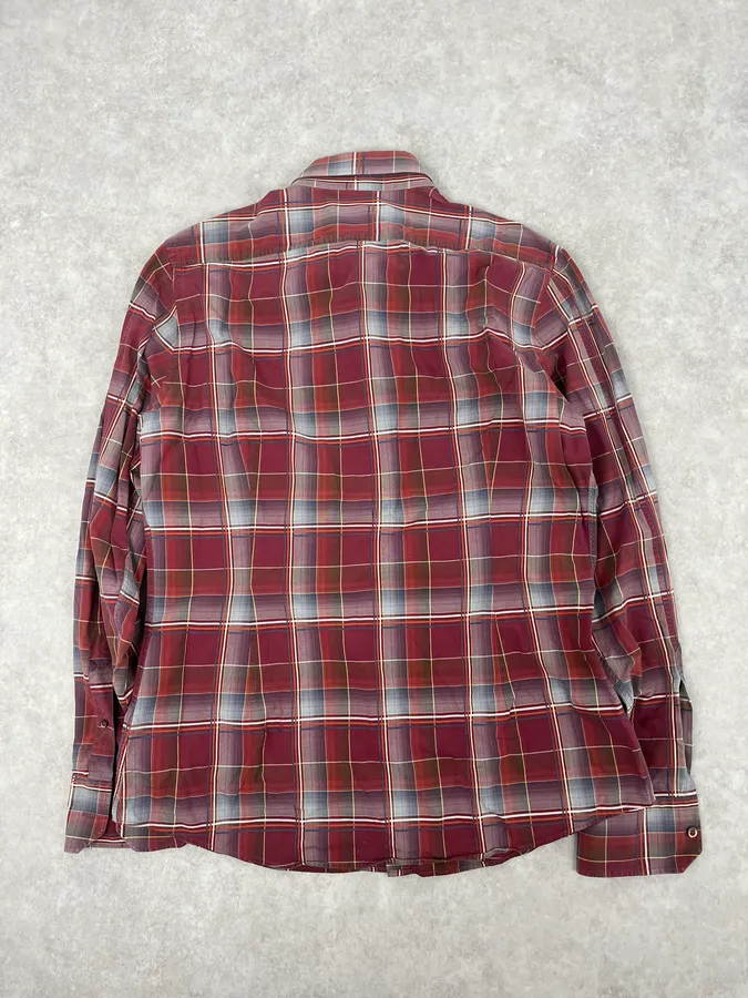 2000s Gucci Red Checkered Canadian Shirt - Image 7